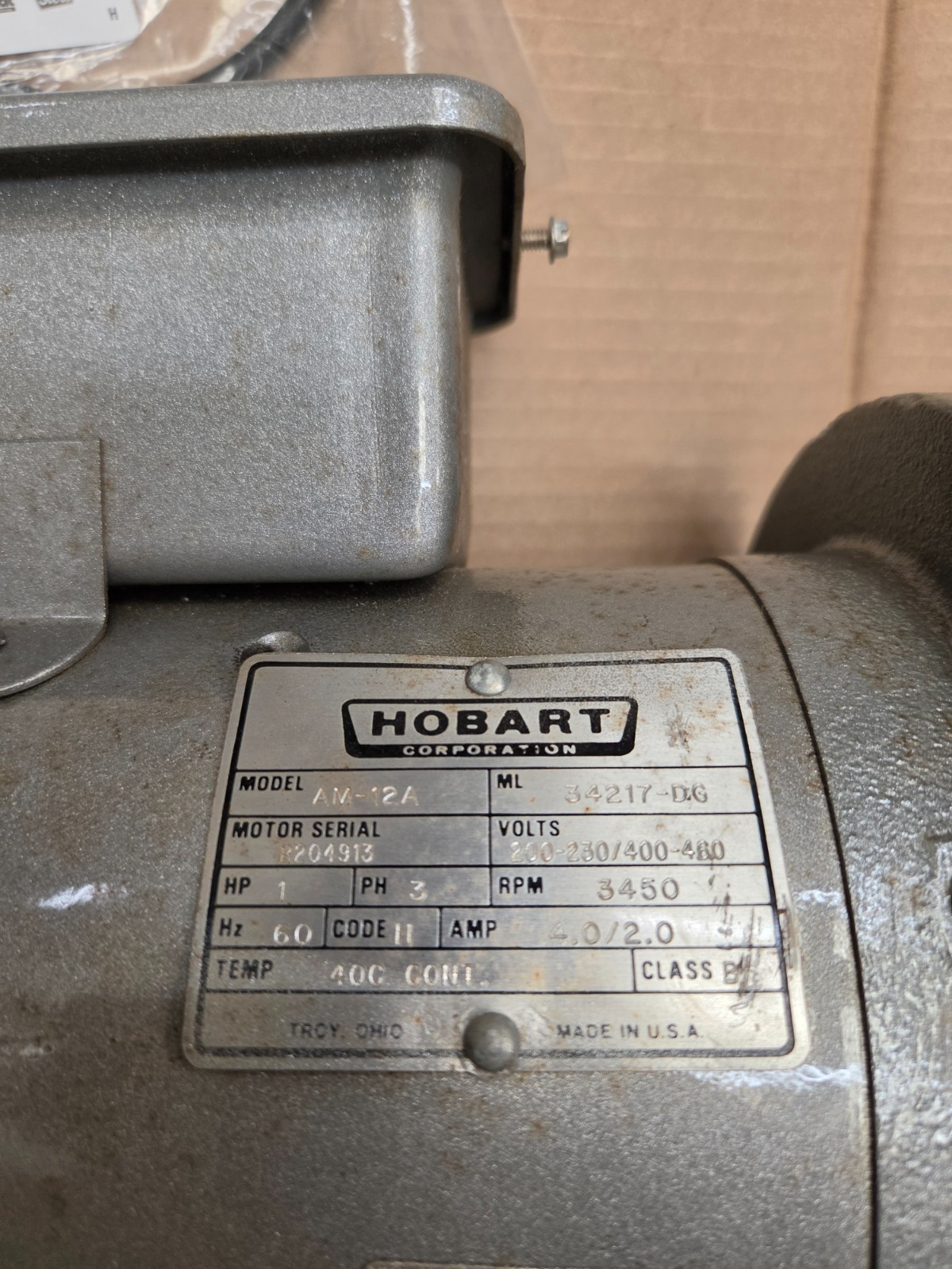 hobart am 14 three phase motor