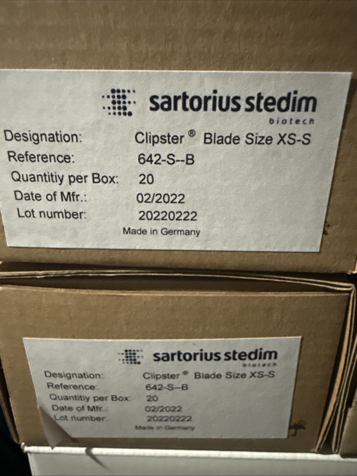 (20/Pk) SARTORIUS STEDIM BIOTECH Clipster Blades Size XS-S 642-S-B (20/Pk) SARTORIUS STEDIM BIOTECH Clipster Blades Size XS-S 642-S-B