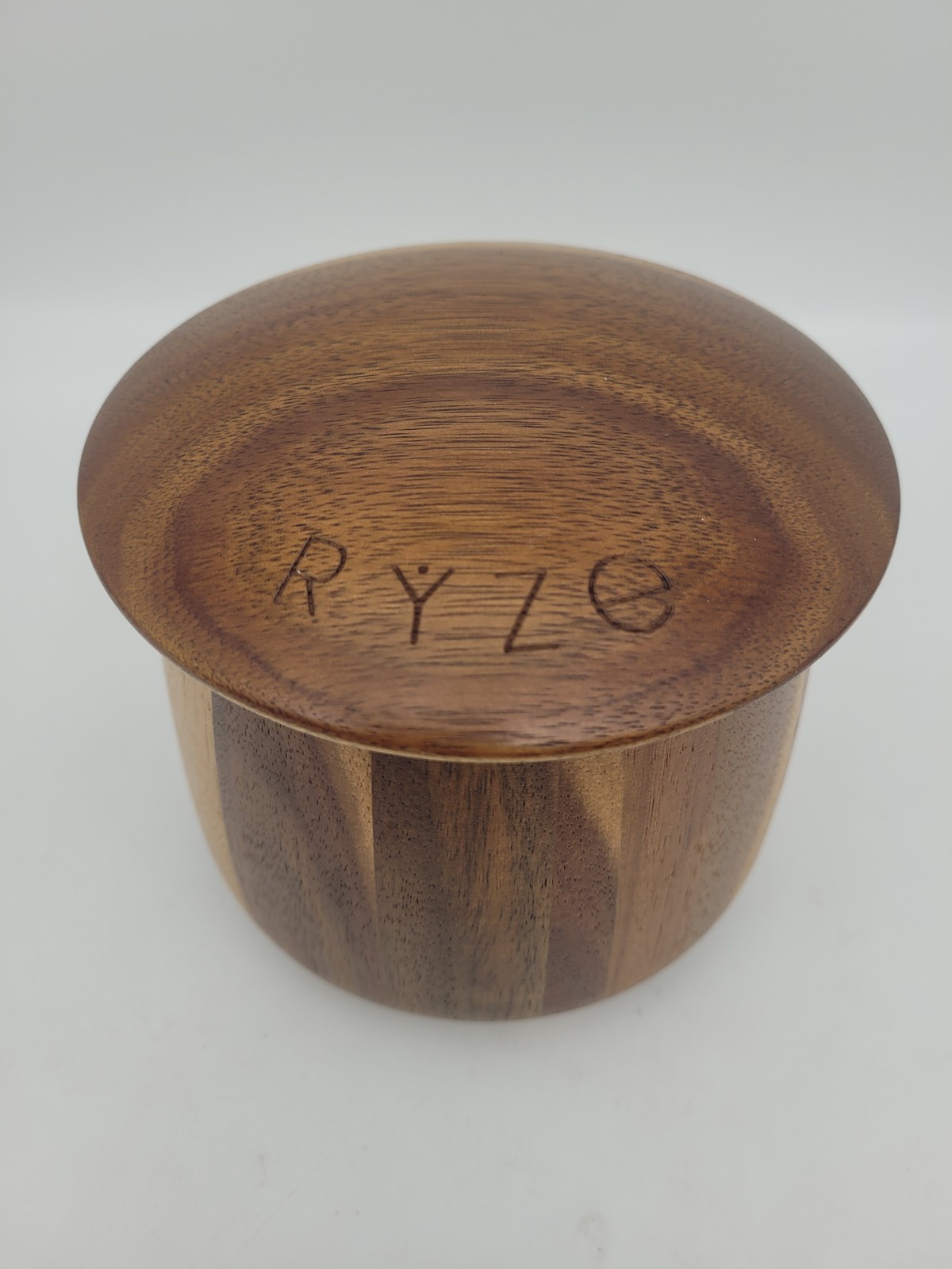 RYZE Mushroom Coffee Canister Wooden Handmade Storage Acacia Airtight Ltg Lid RYZE Mushroom Coffee Canister Wooden Handmade Storage Acacia Airtight Ltg Lid