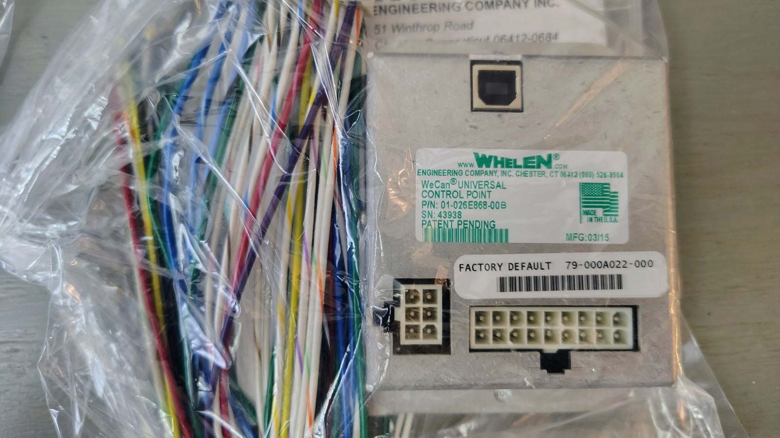 NEW - Whelen Universal WeCan Control Point Module W/ Factory Harness NEW - Whelen Universal WeCan Control Point Module W/ Factory Harness
