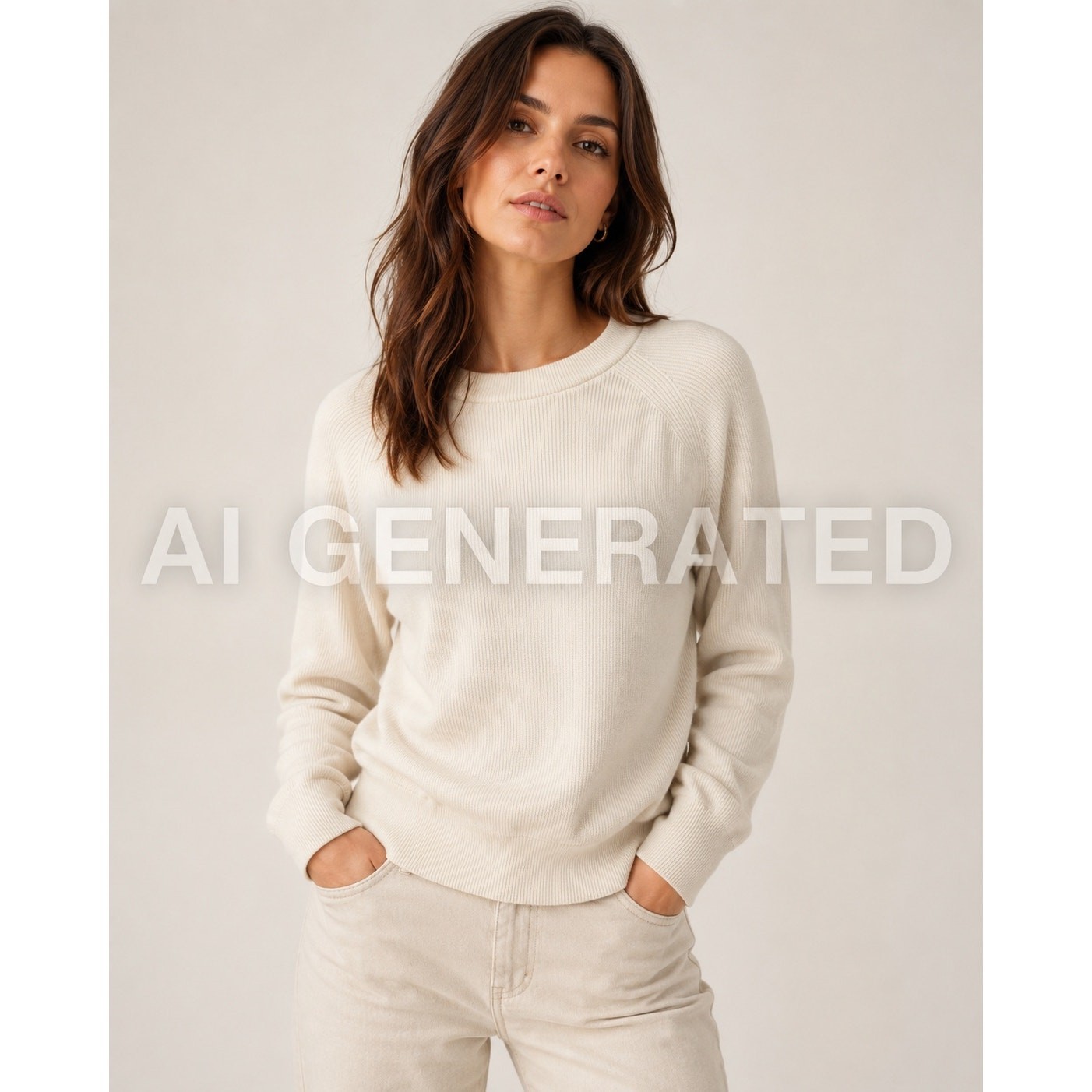 Zara Cream Ribbed Sweater Women’s Cotton Crewneck Quiet Luxury Minimalist