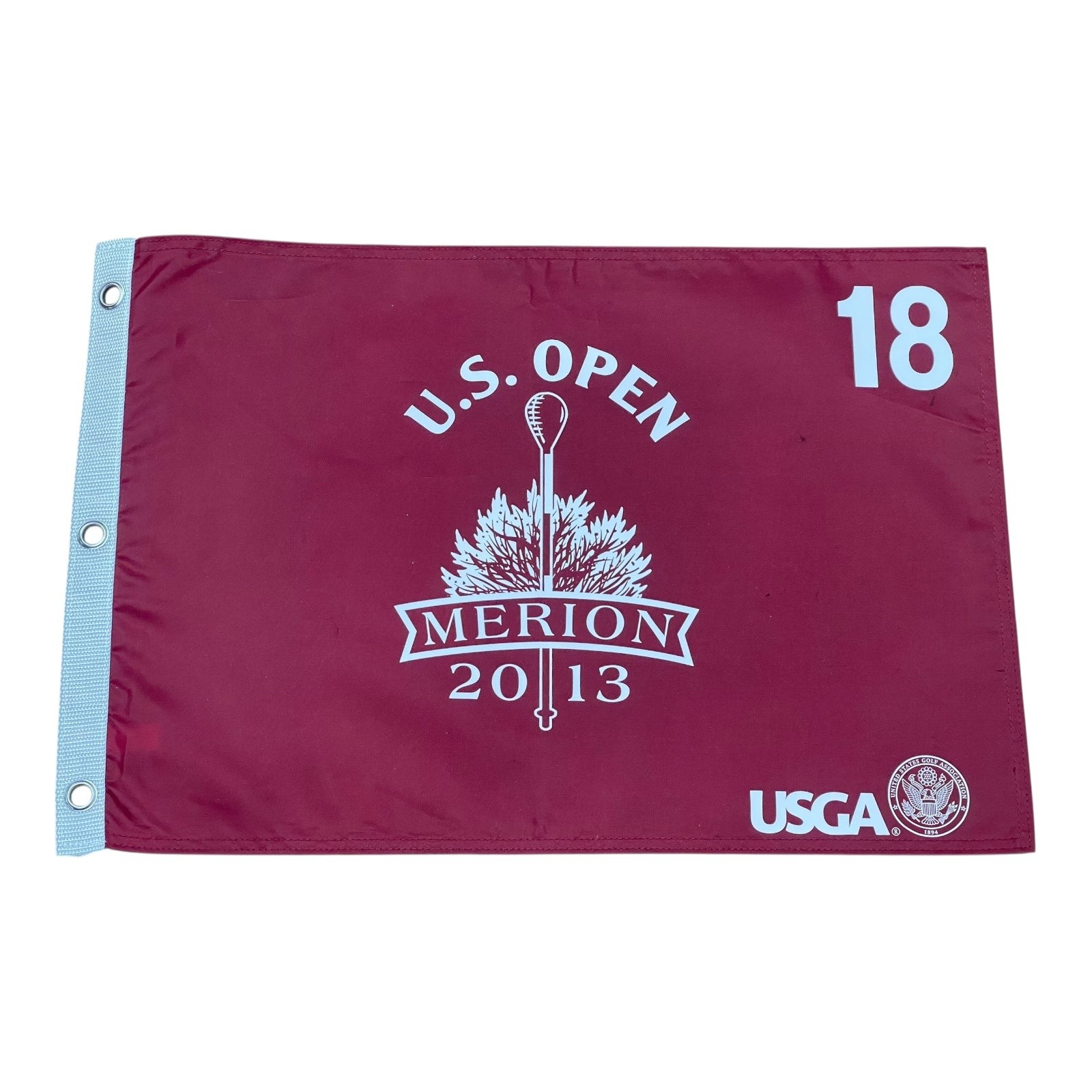 2013 U.S. Open Merion (Red) Unsigned Golf Pin Flag - Justin Rose Champion 2013 U.S. Open Merion (Red) Unsigned Golf Pin Flag - Justin Rose Champion