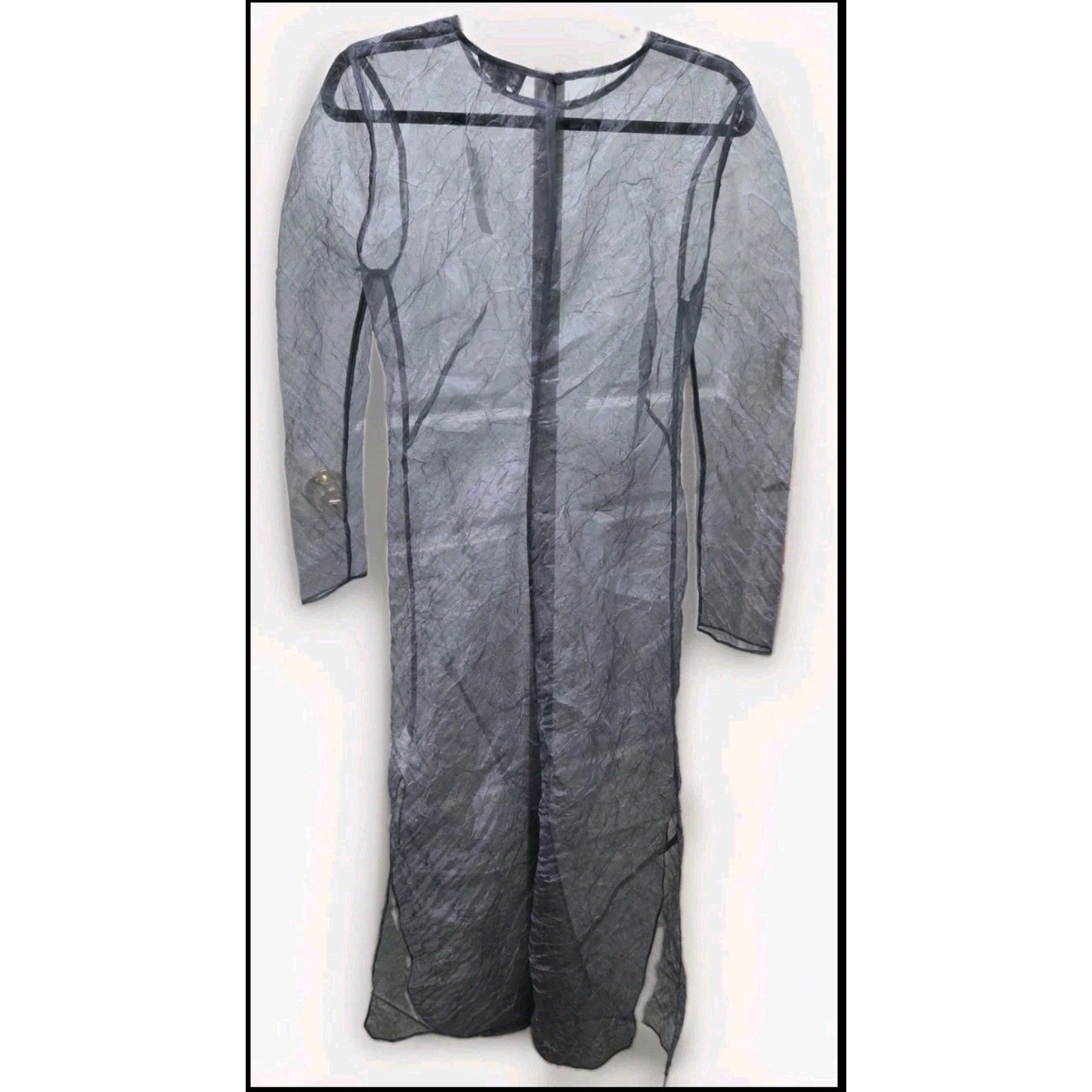 J.CREW Collection Sheer Crinkle Organza Midi Dress Grey CI563 Womens 8