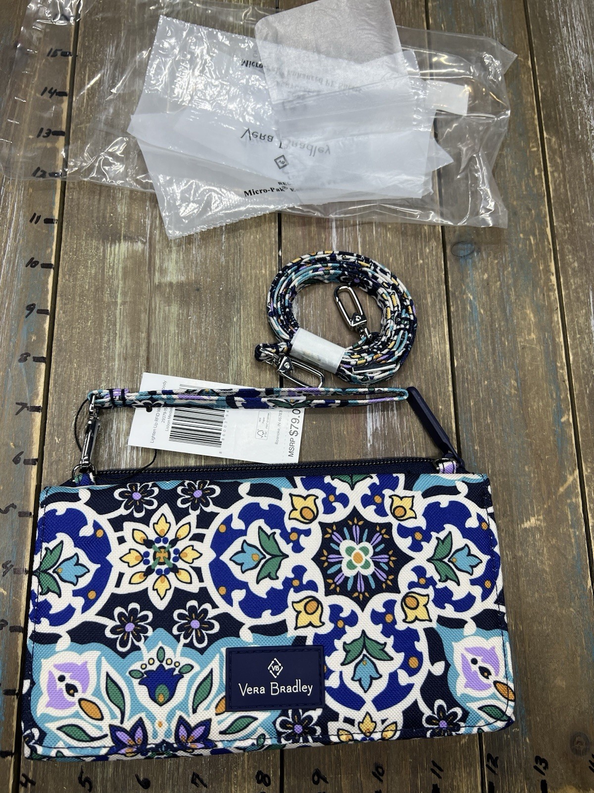 NWT Vera Bradley RFID Wallet Quilted Crossbody Lisbon Medallion Cool MSRP $79 NWT Vera Bradley RFID Wallet Quilted Crossbody Lisbon Medallion Cool MSRP $79