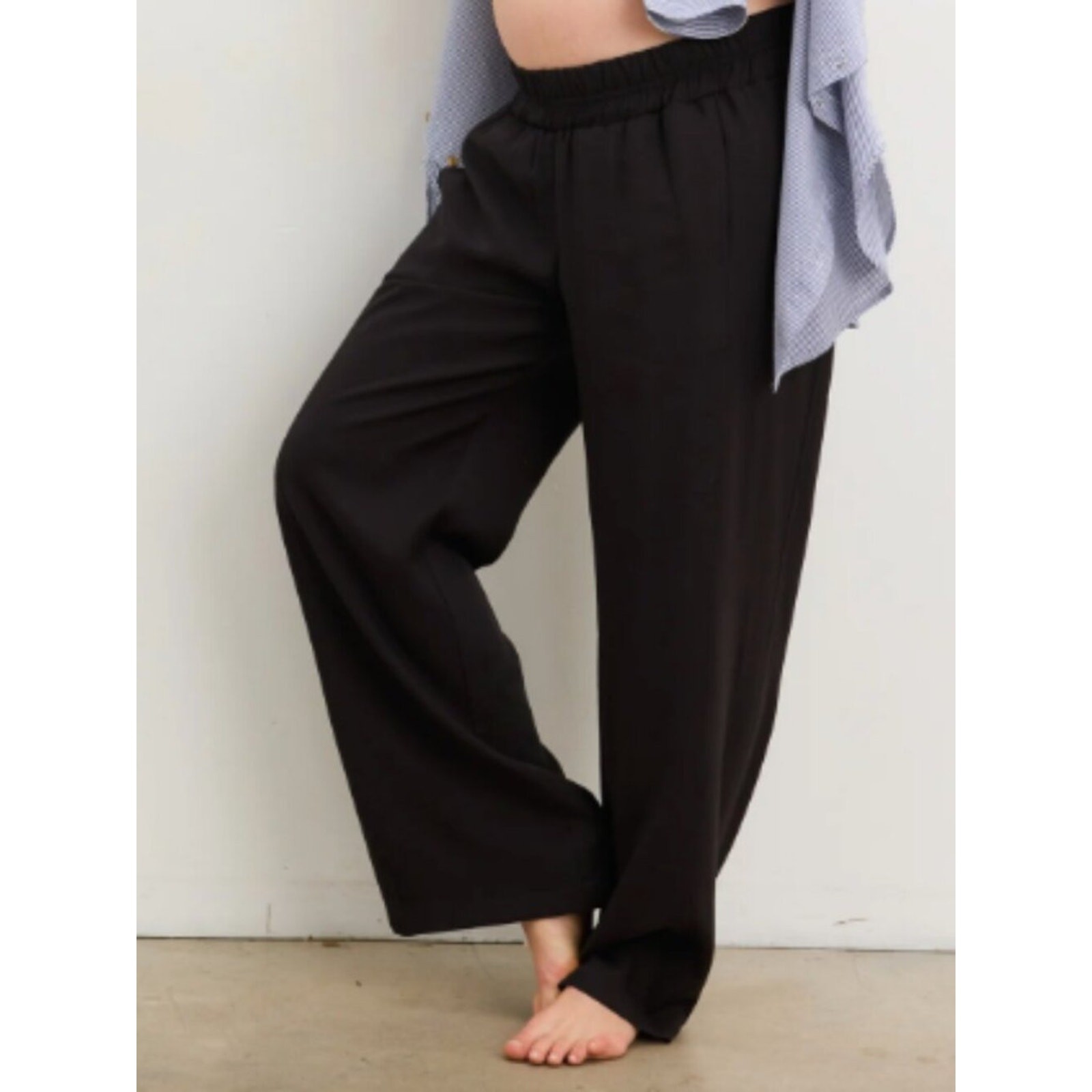 HATCH Soft Tailored Pull On Trouser Pant Black 3 Large