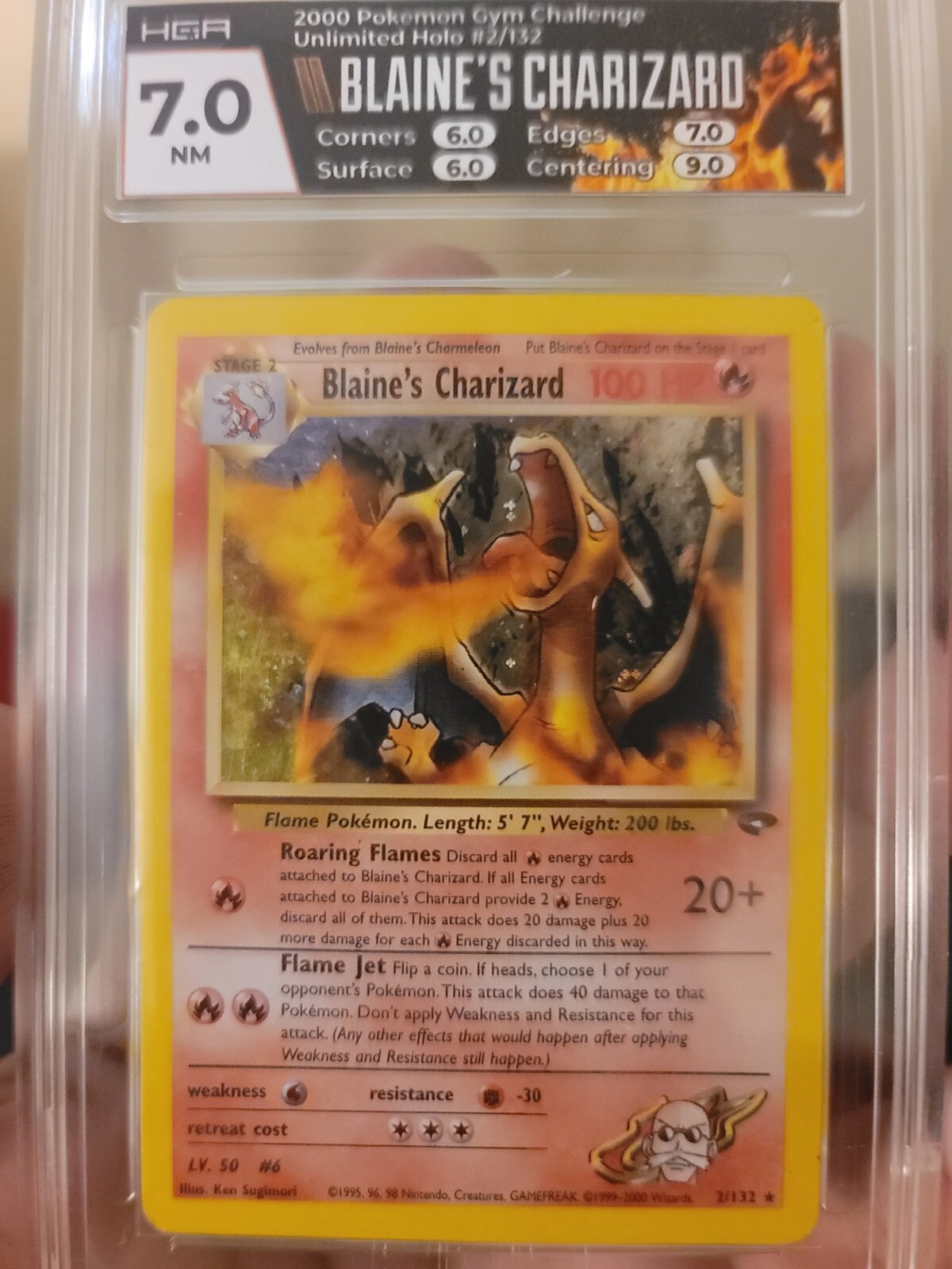 Pokémon Blaine's Charizard Gym Challenge Holo Unlimited Corrected Version Swirl Pokémon Blaine's Charizard Gym Challenge Holo Unlimited Corrected Version Swirl