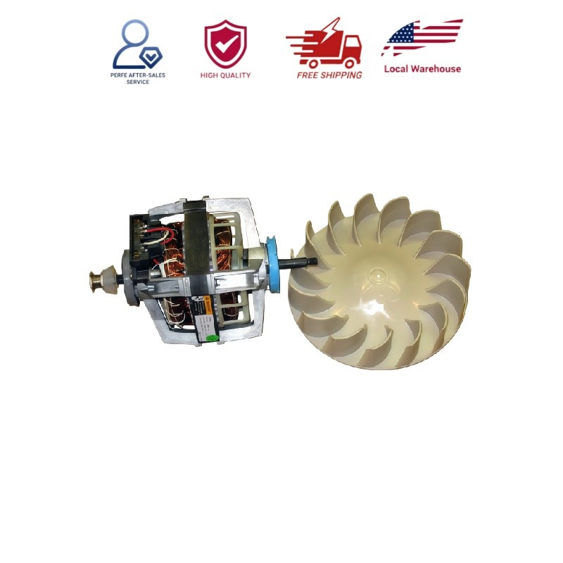 COMBO2 Dryer Motor 279827,Blower Wheel 694089 for Whirlpool Kenmore Roper Estate