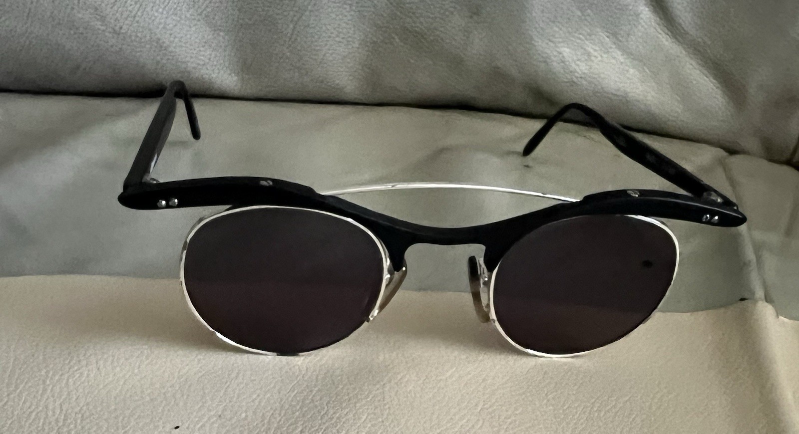 Vintage L.A. EYEWORKS  PLUTO I  Matte Black / Silver Metal Sunglasses France
