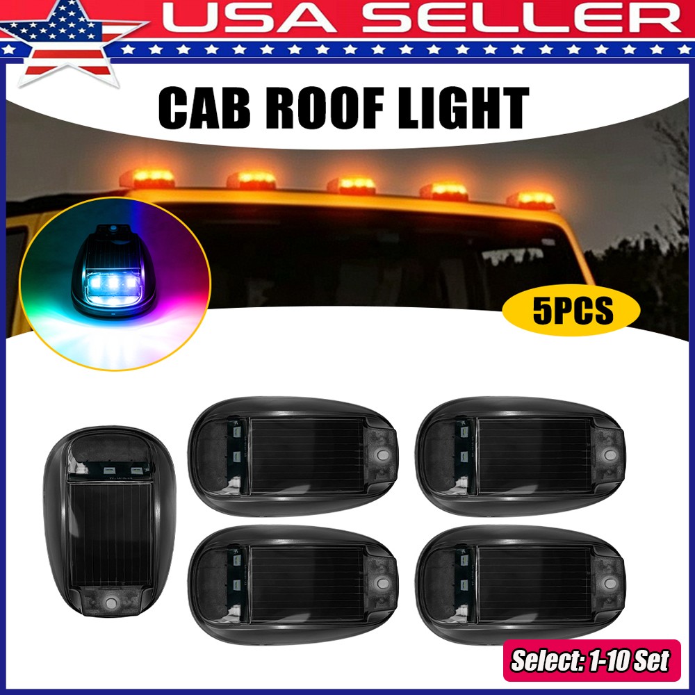 1-10x Solar USB-C Charging Wireless LED RGB Cab Light Vibration Mode For Vehicle