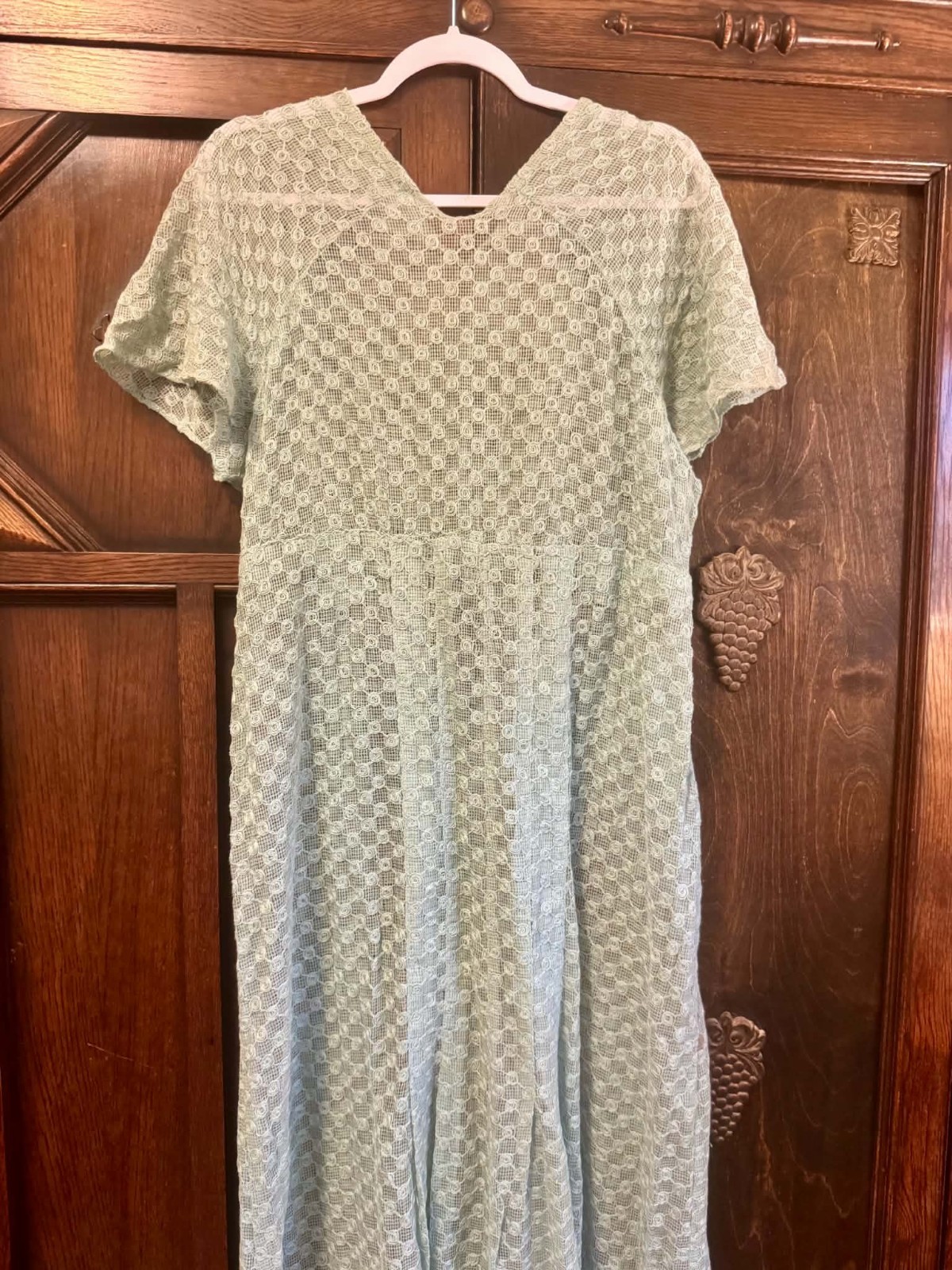 Handmade Cotton Maxi Dress Overlay 1800\'s Antique Victorian