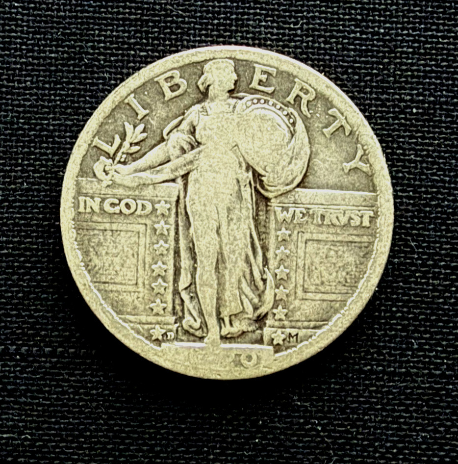 1920  d Standing Liberty Silver Quarter Better Date & MM  - West of the Divide