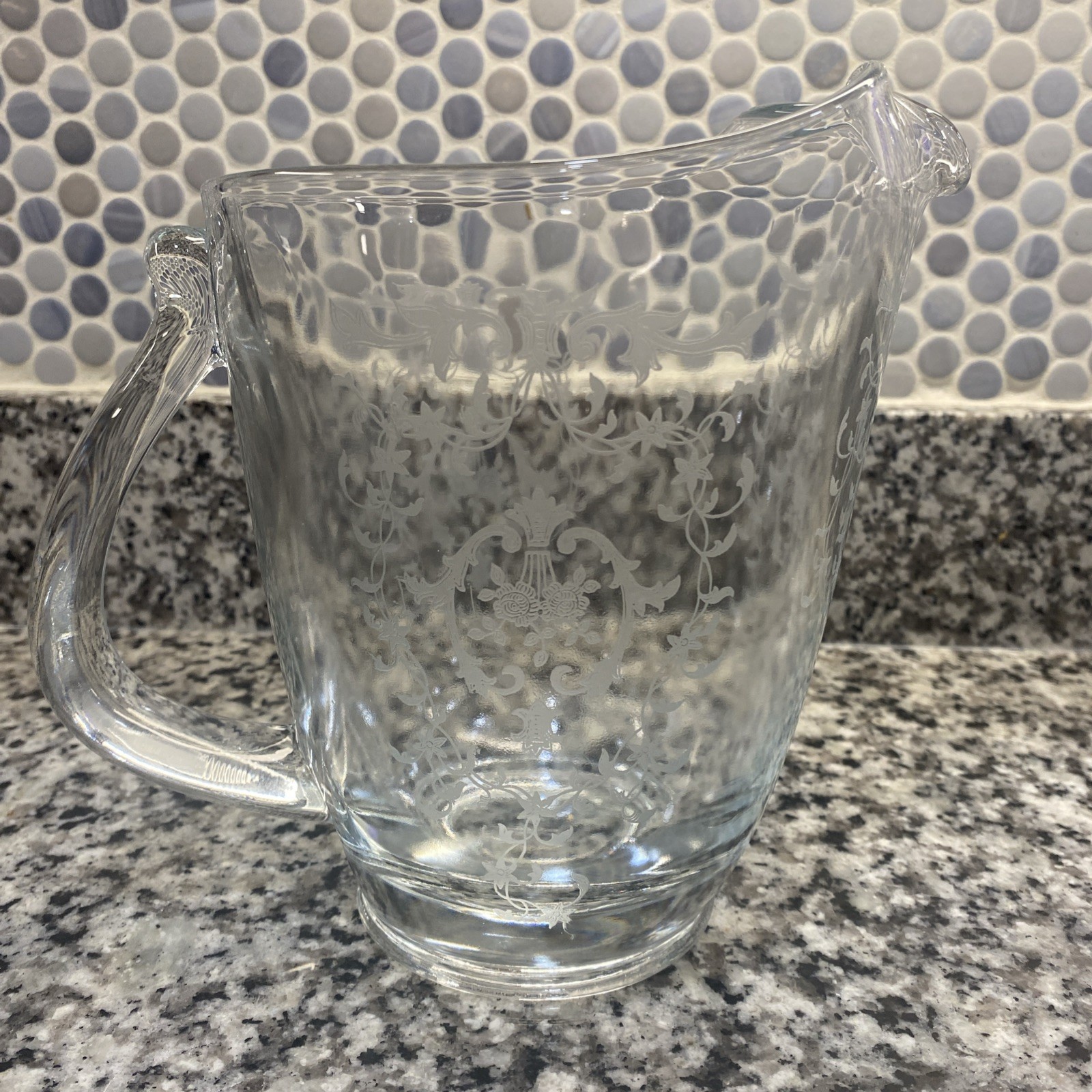 Super Rare Fostoria Navarre 44Oz Ice Lip Pitcher