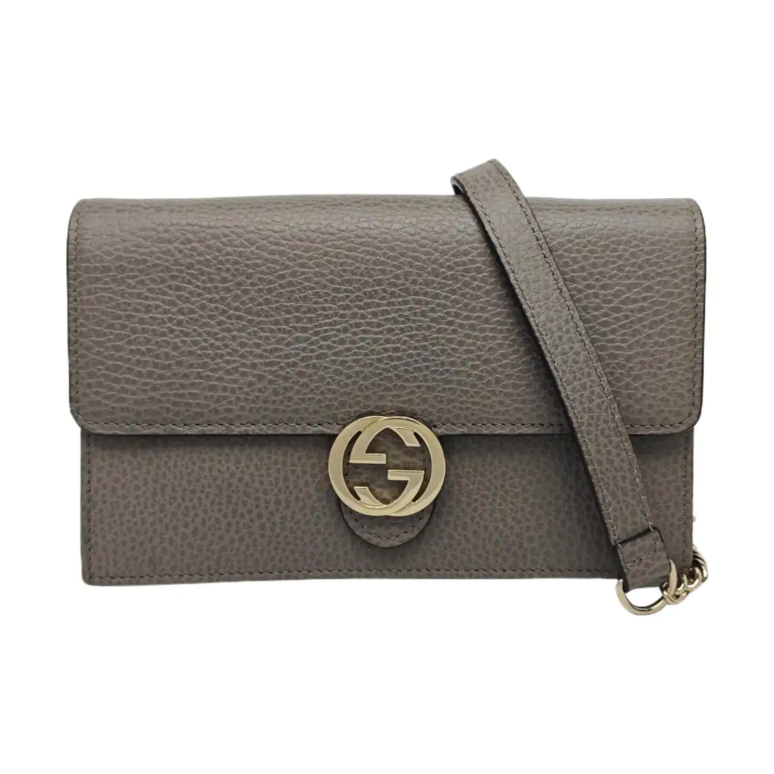 【Authentic】 GUCCI Interlocking G Grey Leather Handbags (DDP)