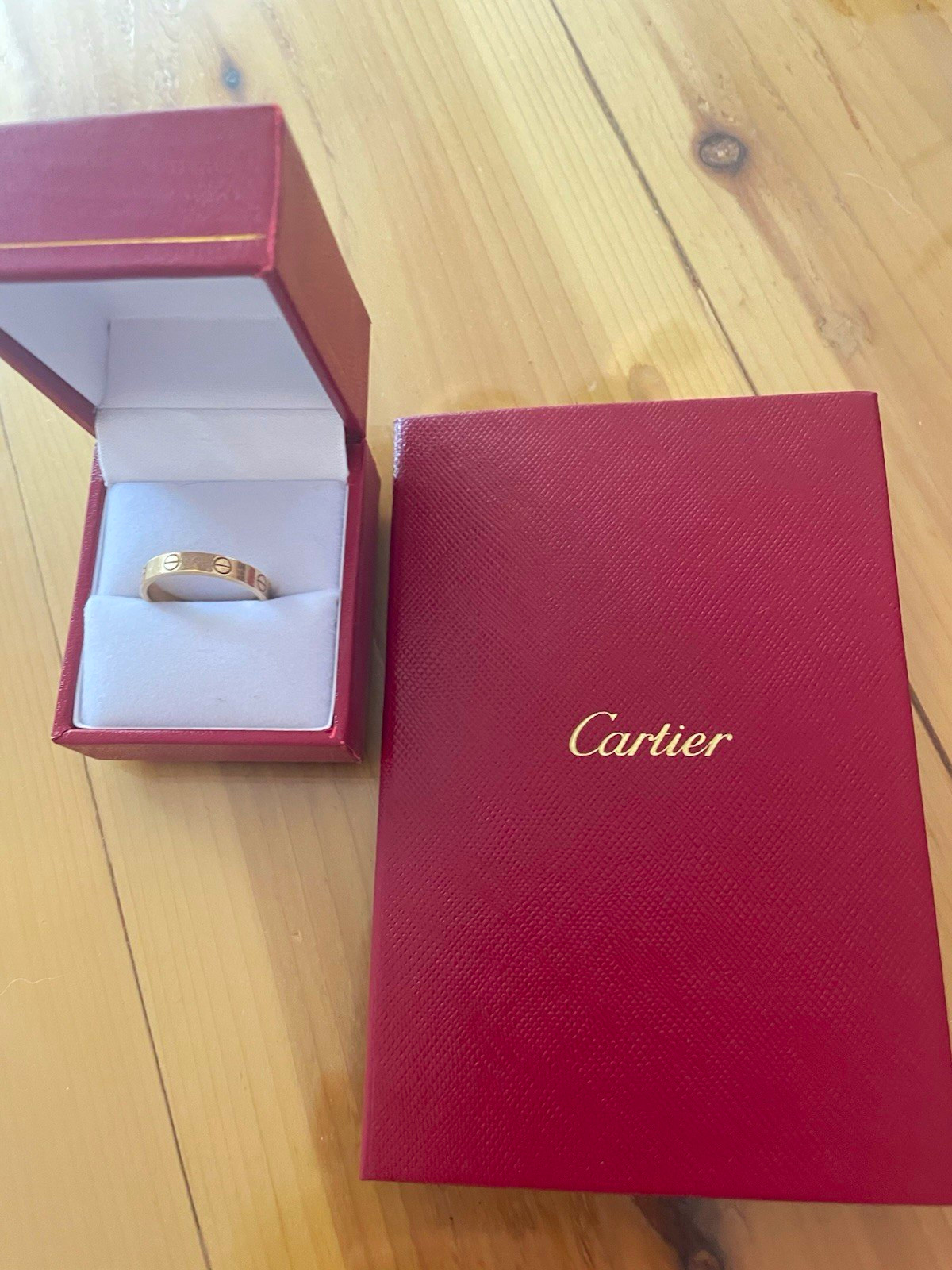 Cartier Love Ring 18k Yellow Gold Size 55 Engraved Signed Band w/ Box Cert