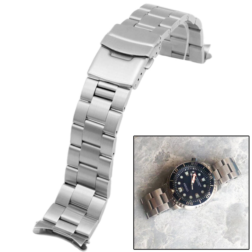 Oyster Strap For Citizen BN0150 BN0151 BN0158/0155 Stainless Steel Watch Band