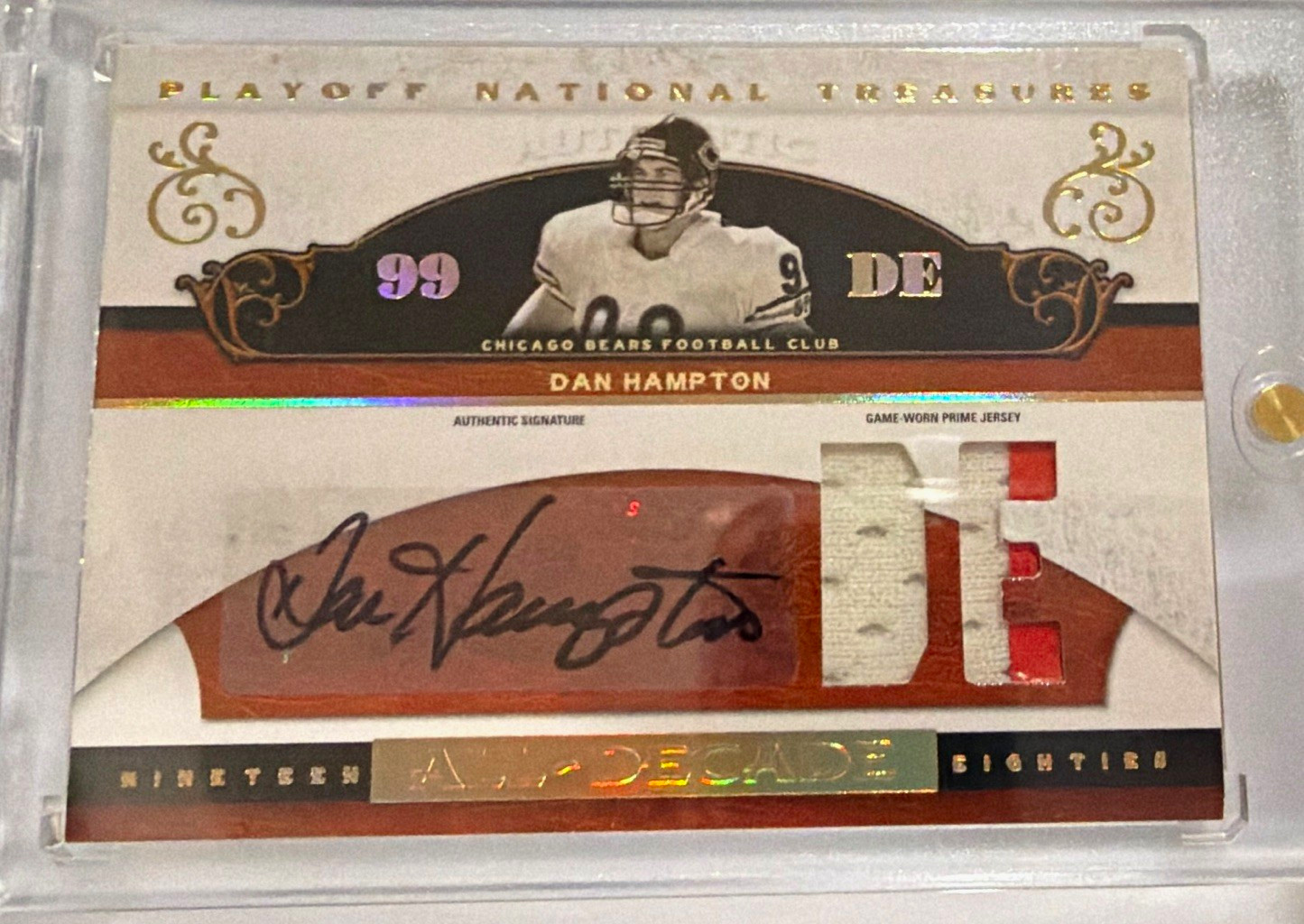 Donruss/Playoff 2007 National Treasures NFL Decades Dan Hampton AD-DH Auto Patch