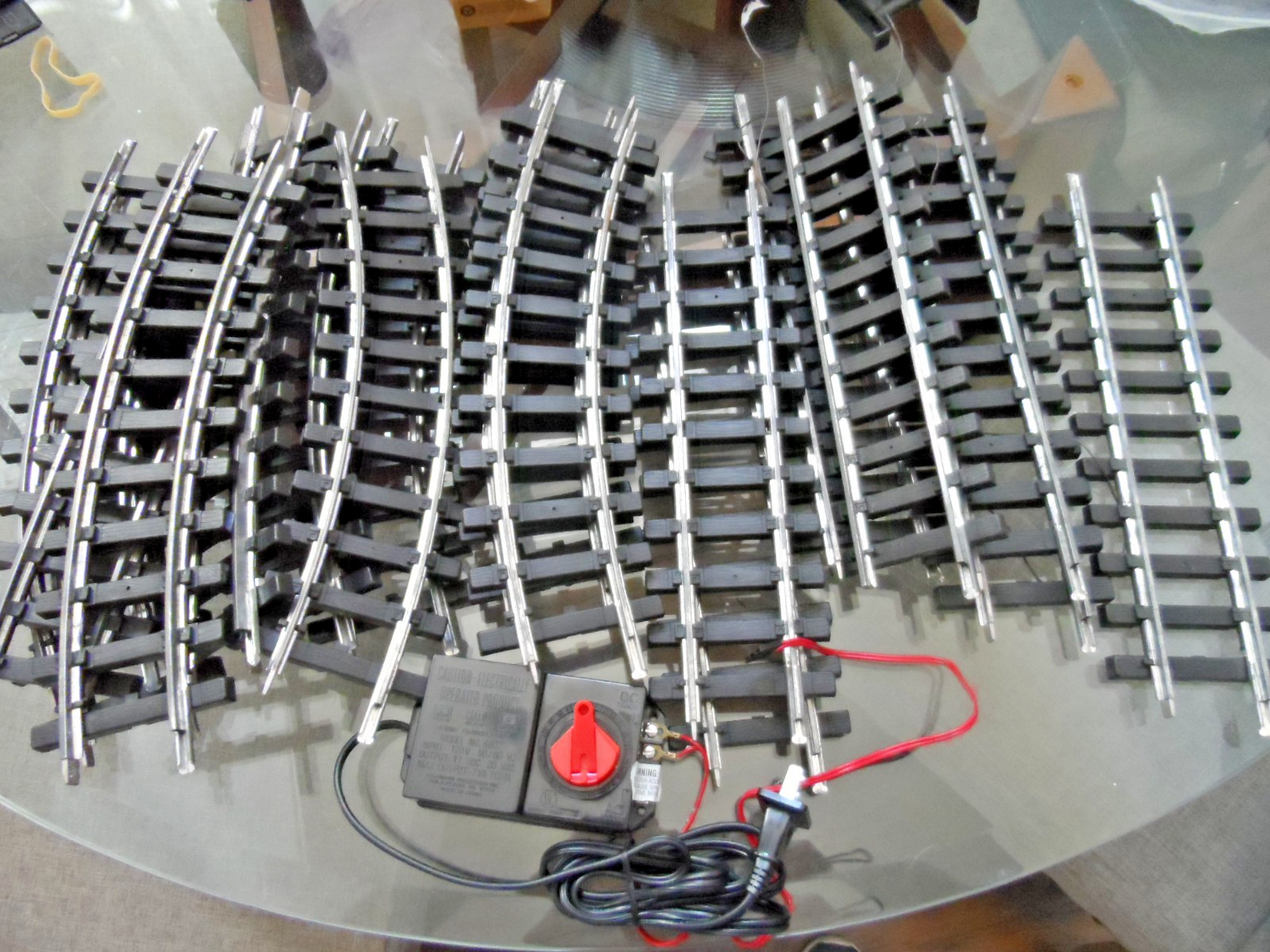 BACHMANN G SCALE BLACK STEEL TRACK SET 10 CURVED 8 STRAIGHT AND TRANSFORMER