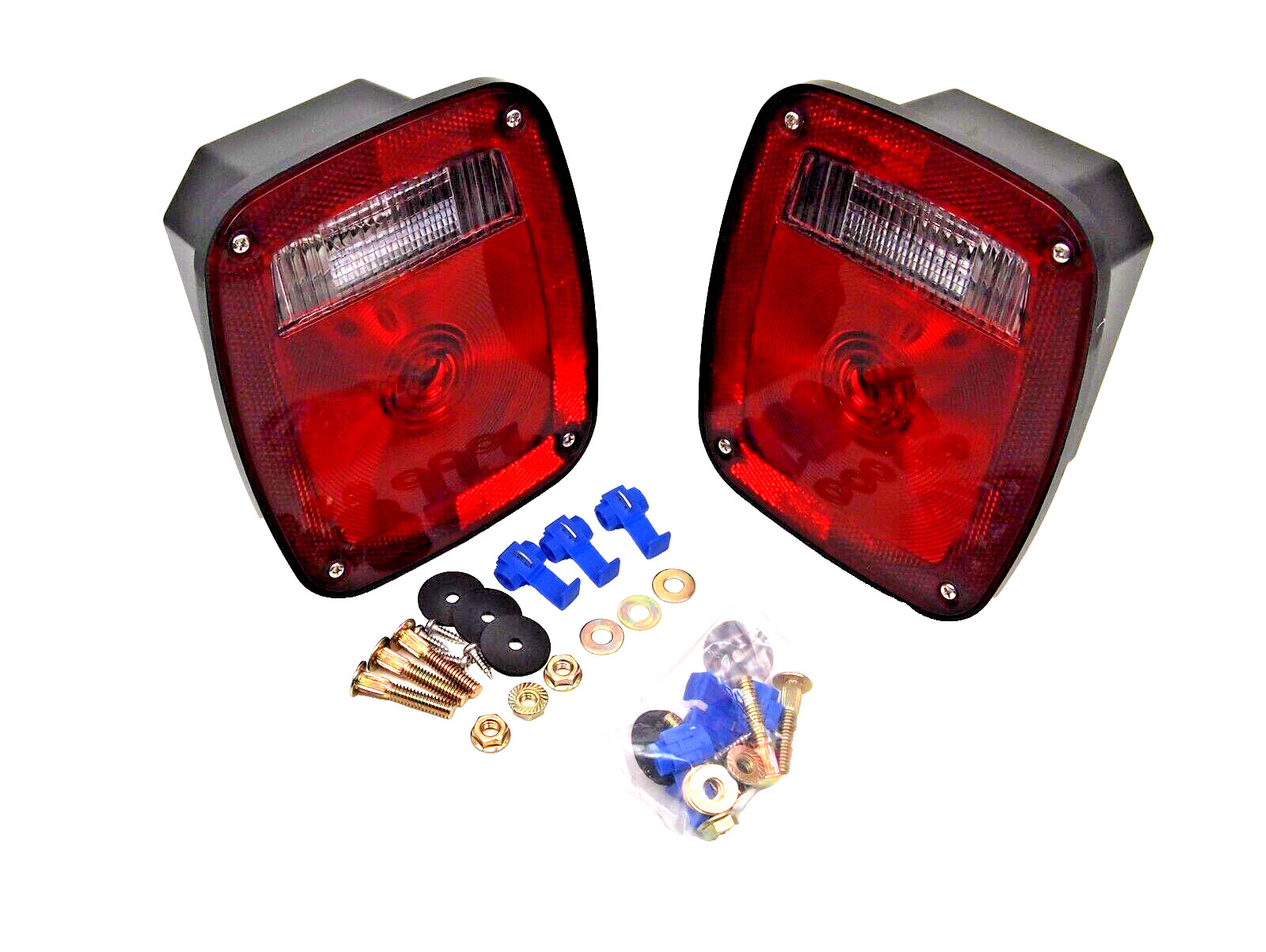 2PC Universal Combination Signal Tail Light Truck Lite Red/clear DOT HTL-T101