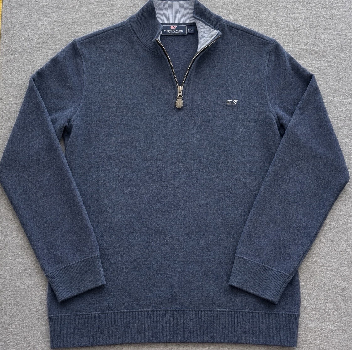 Vineyard Vines Shep & Ian Mens M Med Half-Zip 1/2 Tight-Knit Sweater 100% Cotton