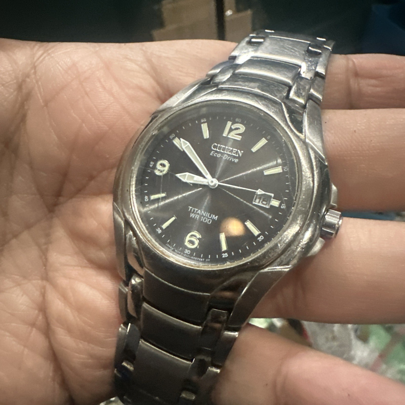 Working VTG Citizen Eco-Drive Titanium WR100 Mens Watch 42mm Fit 7.25 Runs Working VTG Citizen Eco-Drive Titanium WR100 Mens Watch 42mm Fit 7.25 Runs