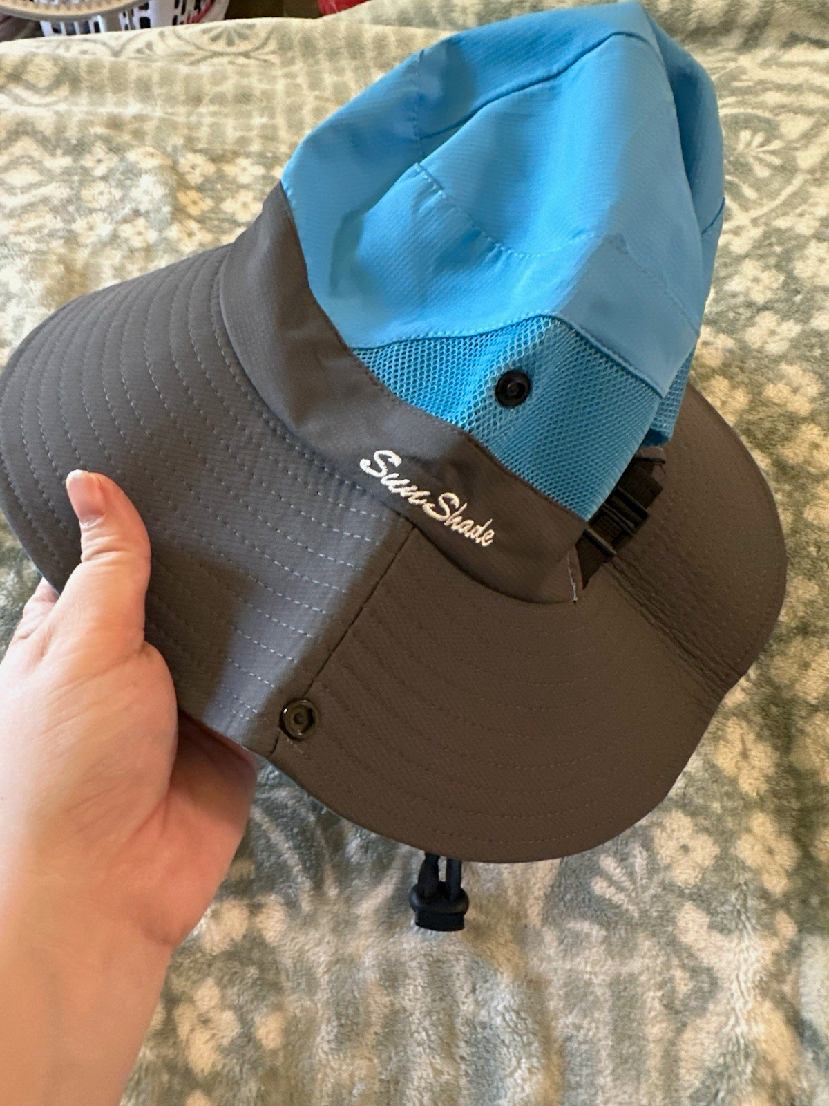 Sunday Afternoons SunShade Wide Brim Hat Mesh Material Blue/Gray Outdoor