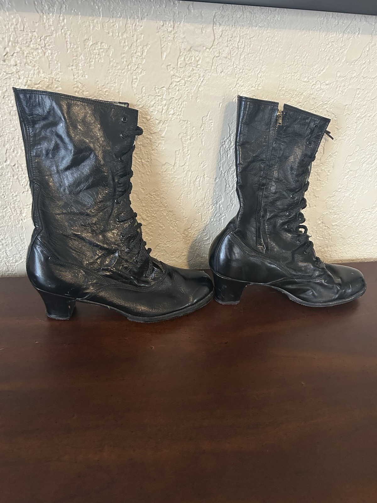 Vintage Colonial 129 Folklorico Adelita Dance Boot Size 4(Mexico) Black Leather