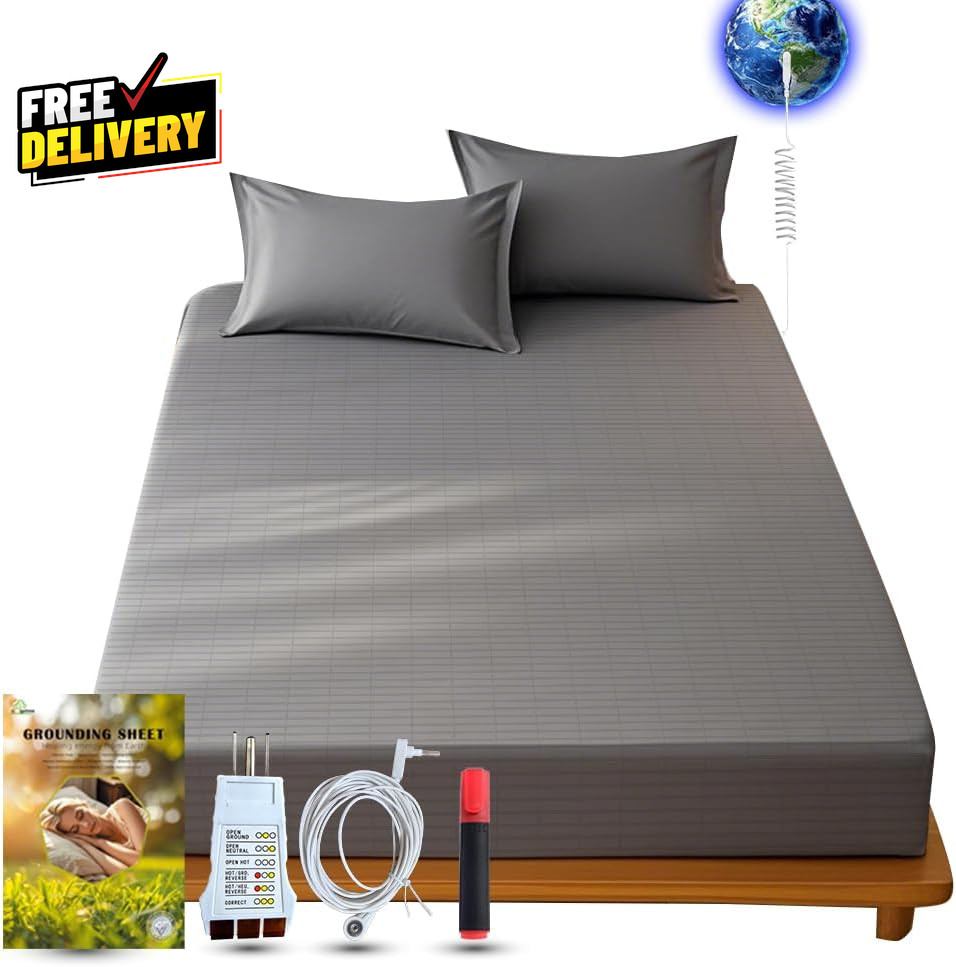 Earthing Grounding Sheets Queen Size(Gray) Cotton and Silver Fibre for Imp.....