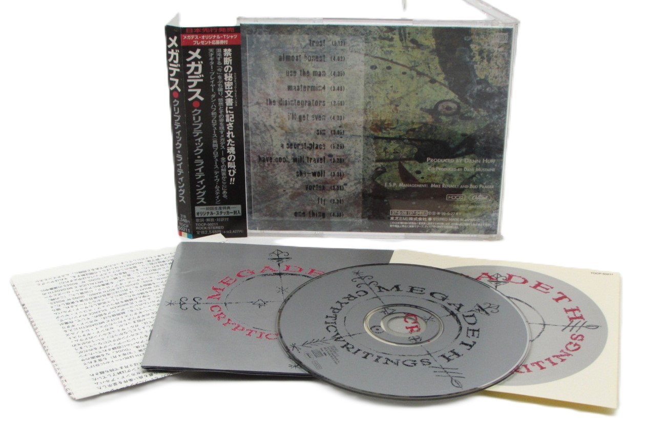 Megadeth Cryptic Writings Japan CD TOCP-50211 w/OBI Bonus Track Sticker C1639