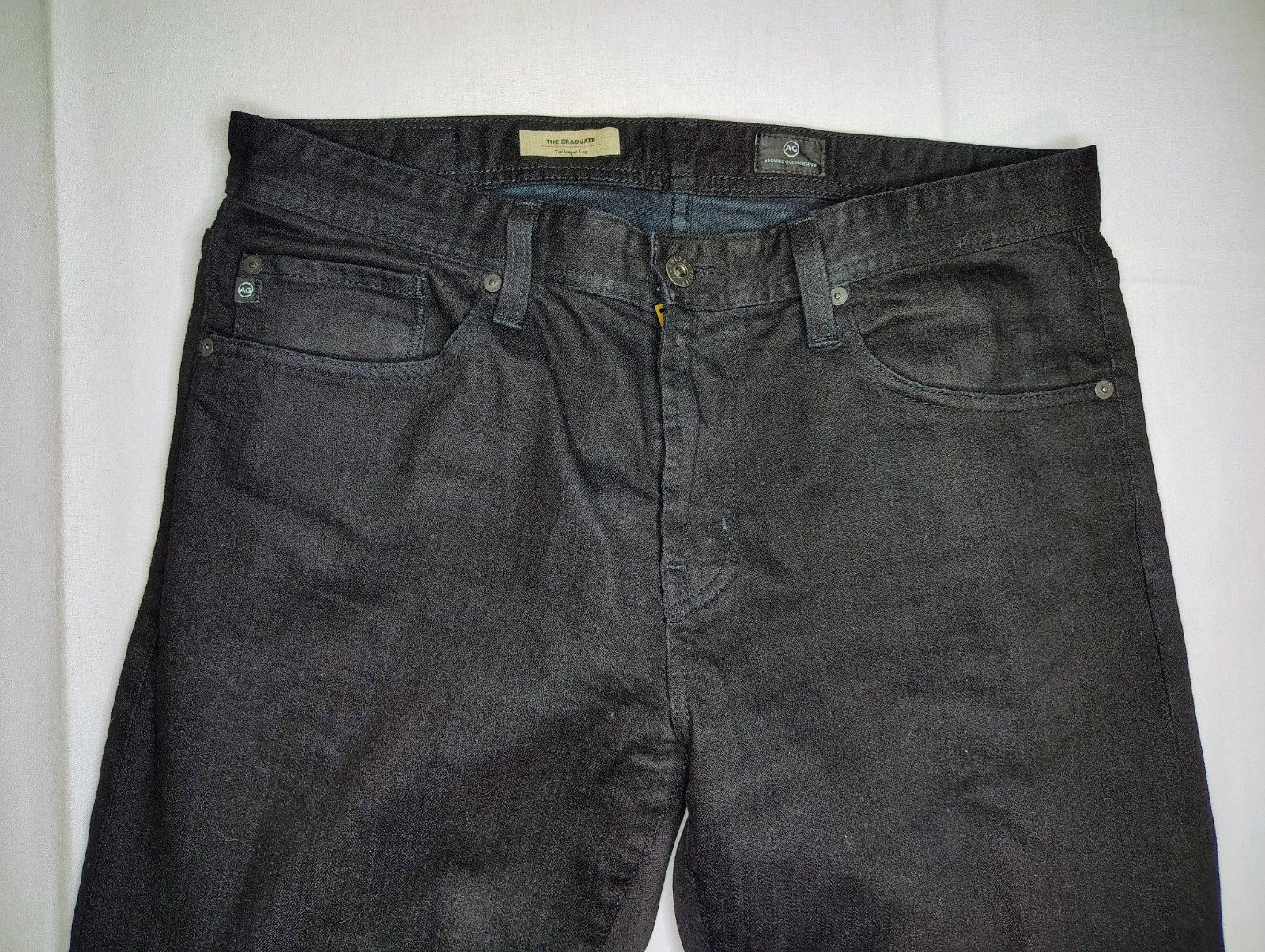 AG Adriano Goldschmied The Graduate Jeans Mens 34x34 Tailored Leg Black Stretch 