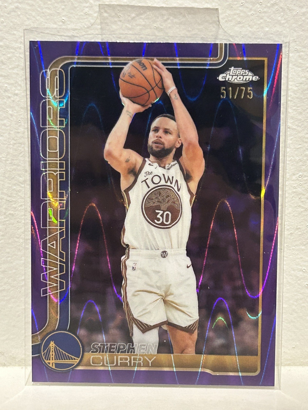 2025-2026 Topps Chrome Update Stephen Curry Purple Raywave Refractor 51/75 #14 2025-2026 Topps Chrome Update Stephen Curry Purple Raywave Refractor 51/75 #14