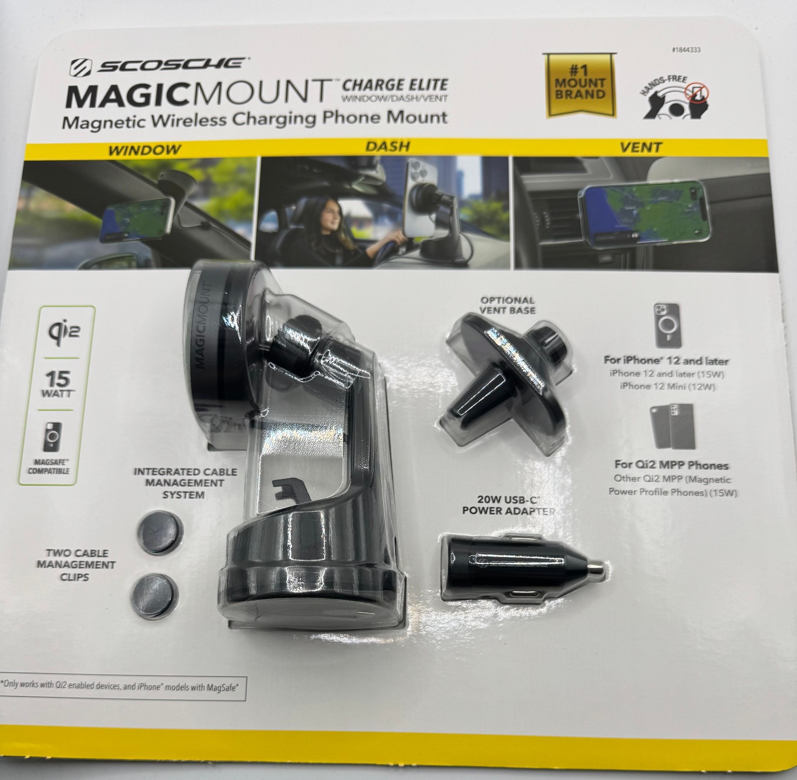 Scoche Magicmount Magnetic Wireless Elite Charging Phone Mount