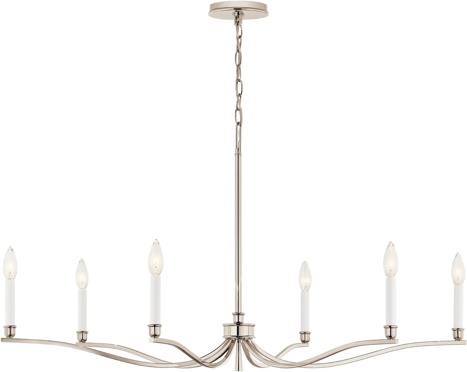 KICHLER Malene 6-Light Chandelier, Updated Traditional Light in Polished Nickel,