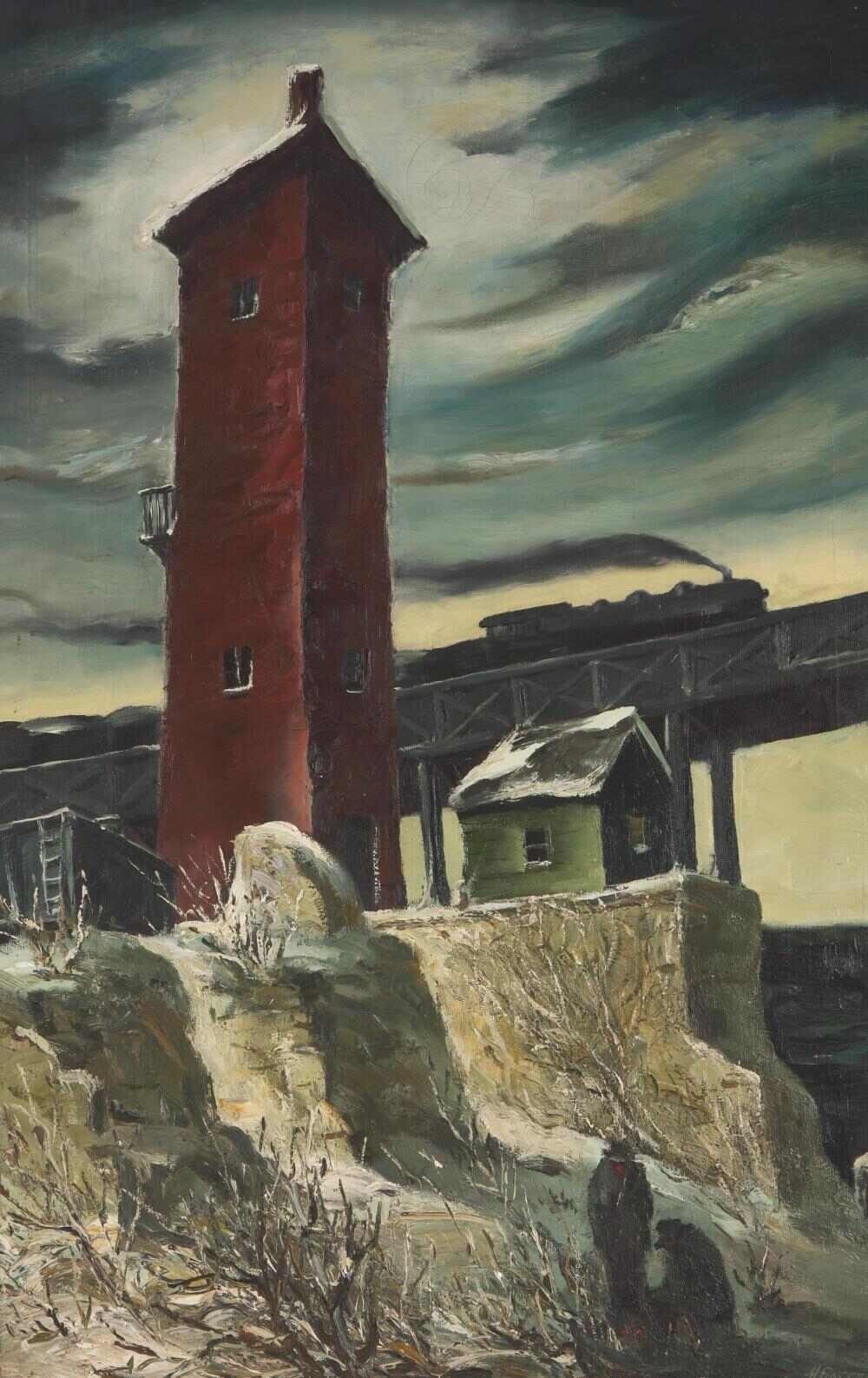 Henry Martin Gasser The Evening Train Railroad Industrial Landscape