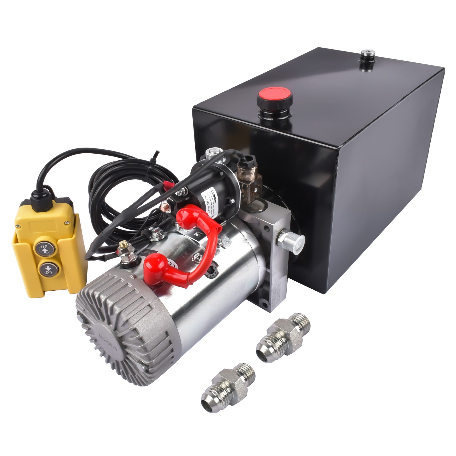 12V Hydraulic Pump 12 Quart Hydraulic Power Unit Single Acting for Dump Trailer