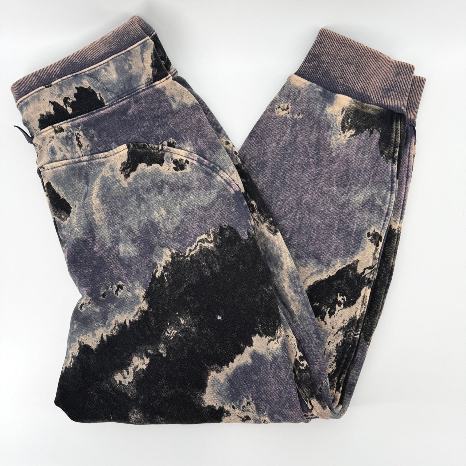 JoyLab Joggers Women XS Black Gray White Acid Wash High Rise Joggers Sweatpants