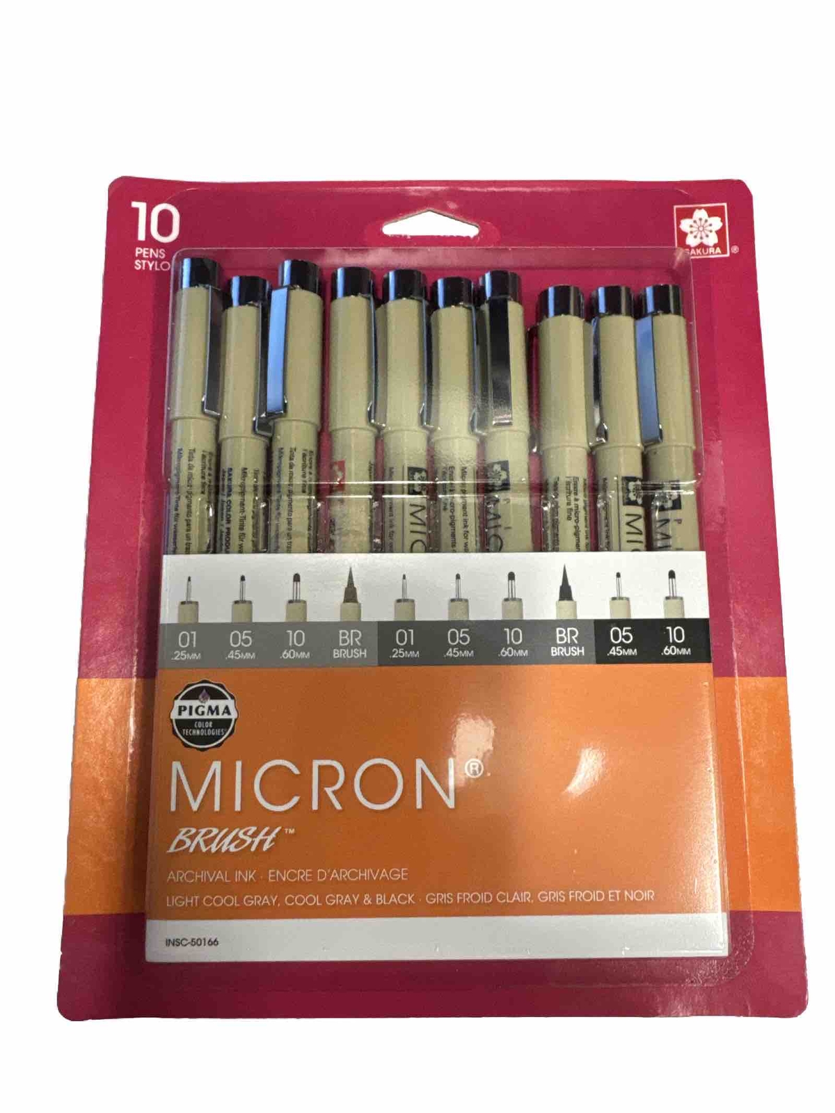 Sakura Pigma Micron Set Assorted 10/Pkg-Grey and Black Sakura Pigma Micron Set Assorted 10/Pkg-Grey and Black