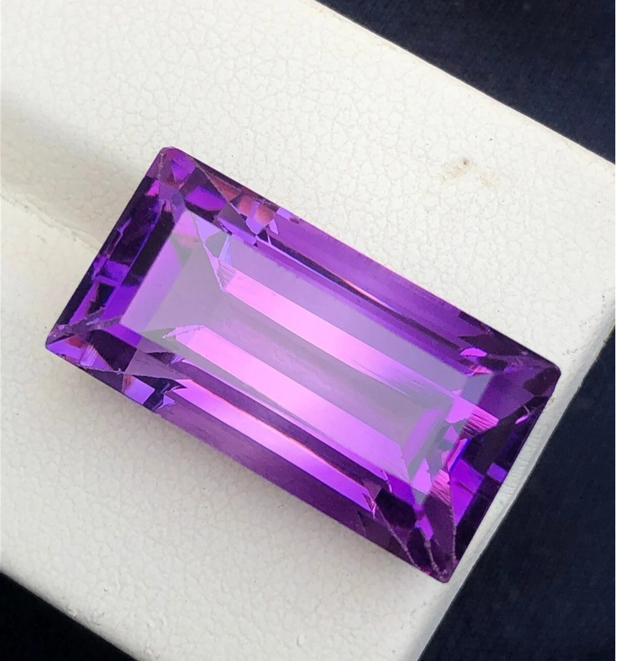 10.59 Ct Natural Brazil Purple Amethyst Baguette Cut CERTIFIED LOOSE Gemstone A+