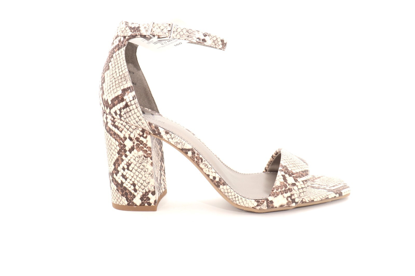 Worthington Women\'s Sandals High Heel Snake  Print Vegan Beige Brown 8.5 ($)