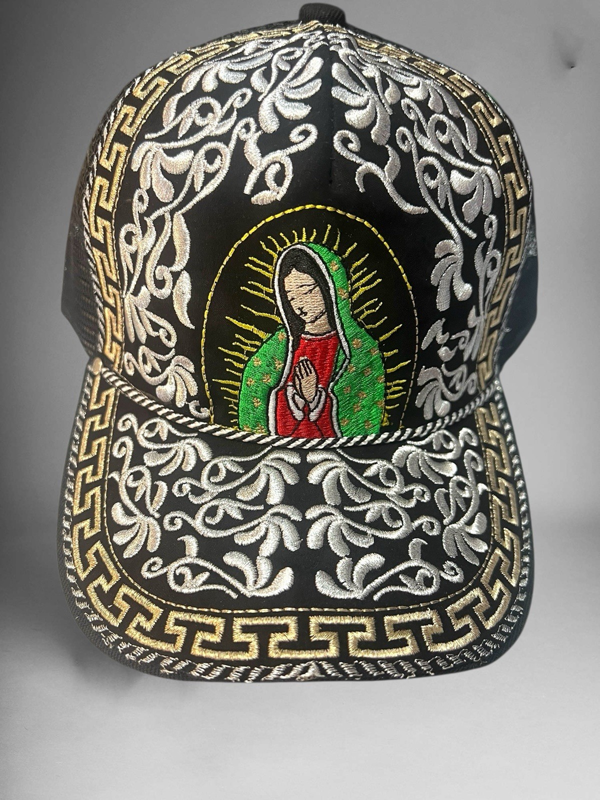 Gorra Vaquera Virgen Cachucha Guadalupe Western Trucker Cap Flowers Saint Mary
