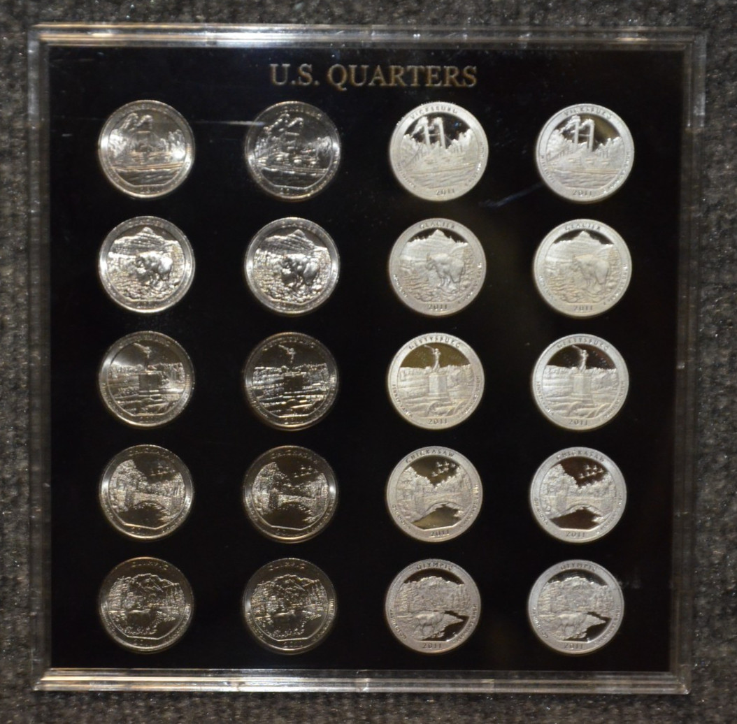 2011 P D S S Mint State & Proof National Park Quarter Set In Capital Holder