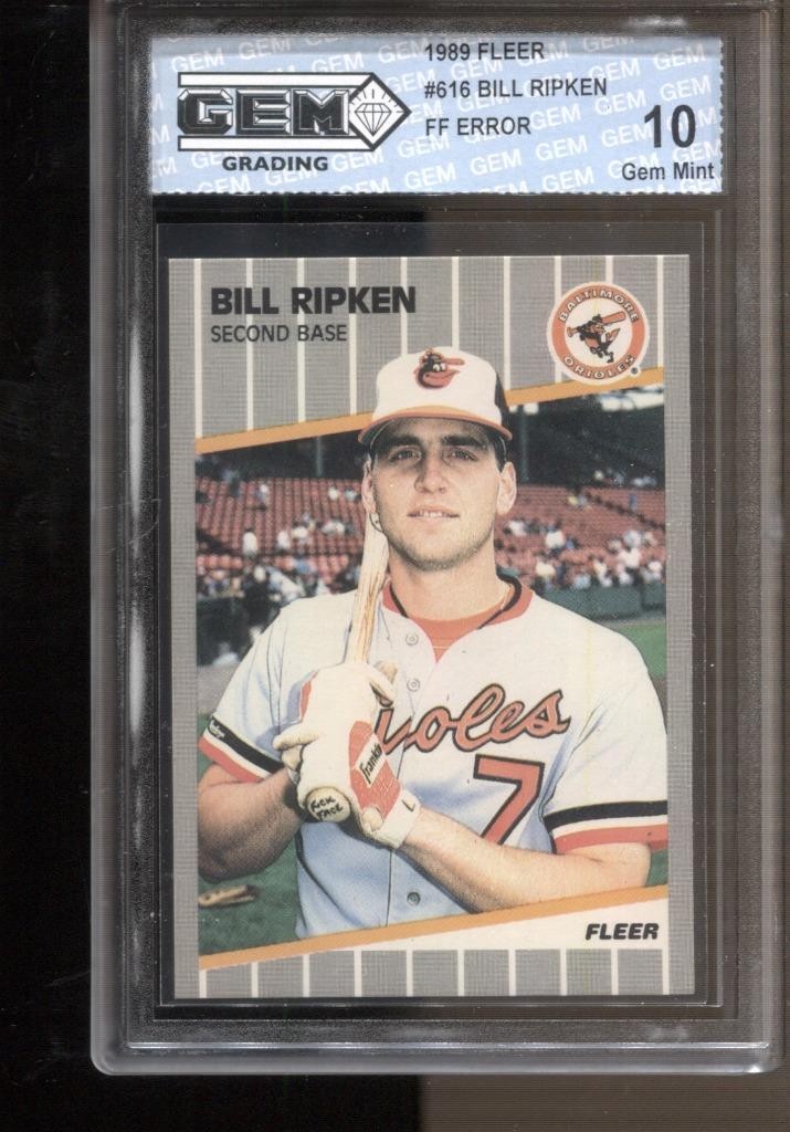 1989 Bill Ripken Fleer FF Error #616 Gem Mint 10 RC Rookie Orioles