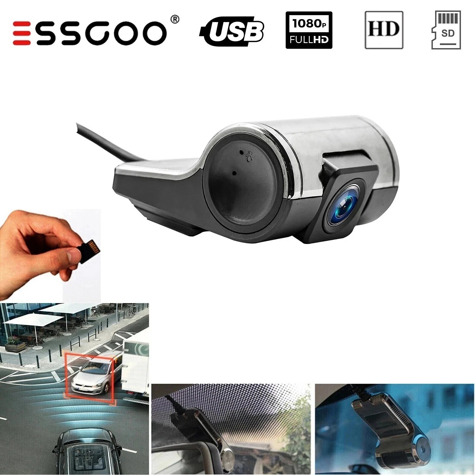 ESSGOO Car Dash Camera Video DVR Recorder Front HD Camera For Android Car Stereo