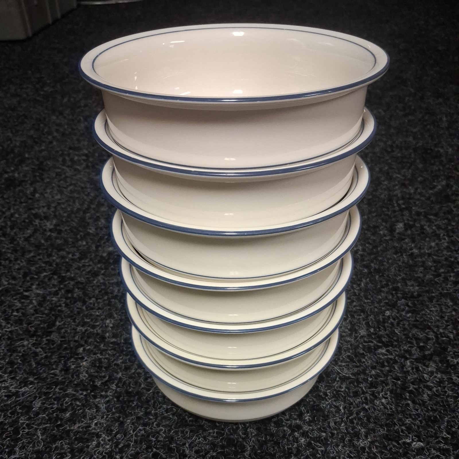 LENOX Chinastone “For The Blue Patterns” 6- 1/4” Diameter, Set Of 7 Cereal Bowls