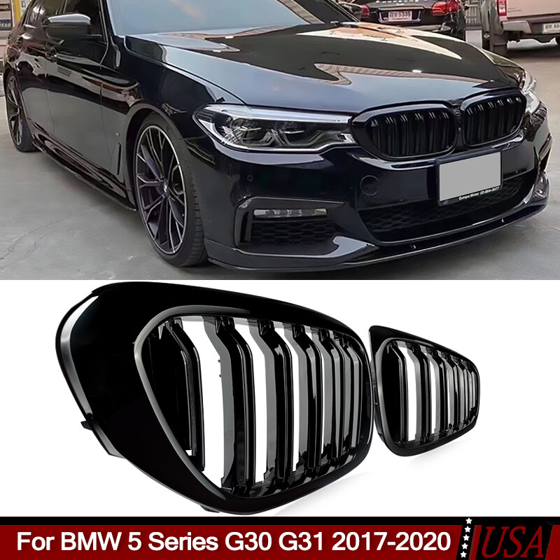 Gloss Black Fit BMW 5 Series G30 G31 530i 540i 2017-2020 Front Kidney Grille Gloss Black Fit BMW 5 Series G30 G31 530i 540i 2017-2020 Front Kidney Grille