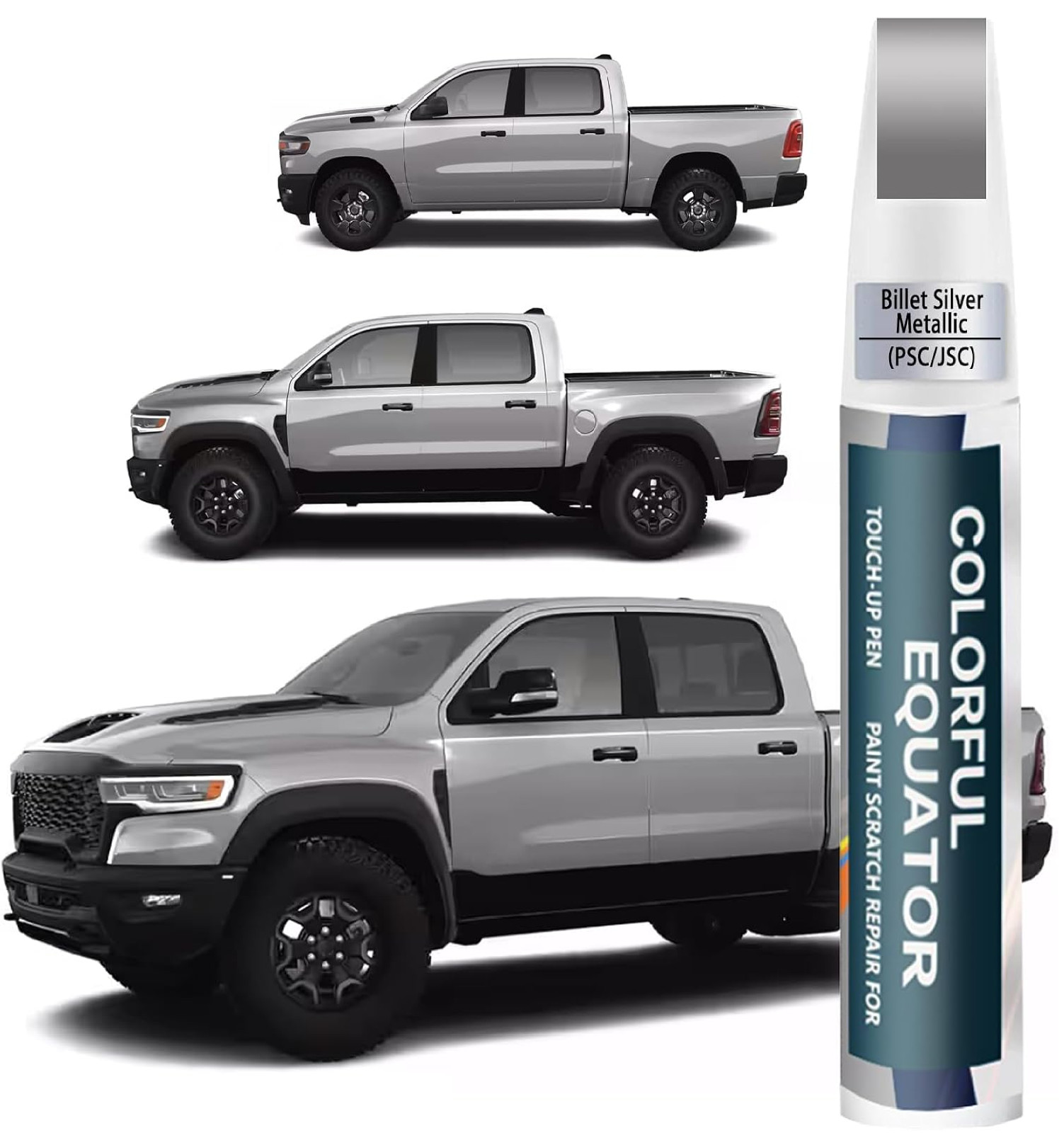 Billet Silver Metallic(PSC/JSC) Touch Up Paint Compatible with Dodge Ram, Car Pa
