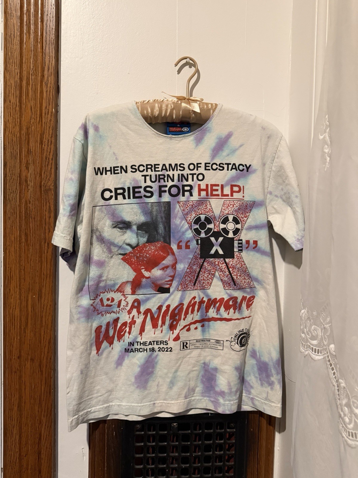 A24 Online Ceramics X Wet Nightmare T-shirt Tie Dye Small Mia Goth Horror A24 Online Ceramics X Wet Nightmare T-shirt Tie Dye Small Mia Goth Horror