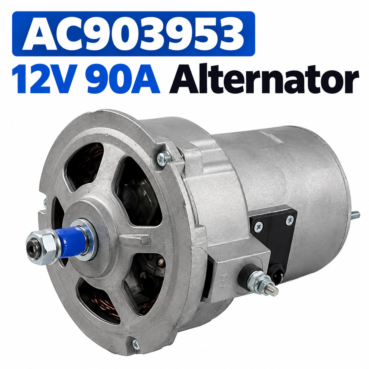 AC903953 For VW Bug Beetle Ghia Bus Air-cooled Type 1 Black Alternator 12V 90A