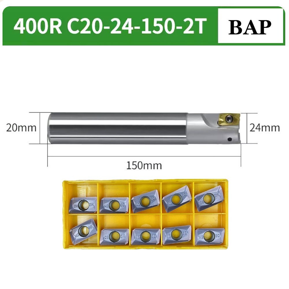 400R C20-24-150-2T Lathe Turning Tool Holder Bar + 10pcs APMT1604PDER-M2 Inserts