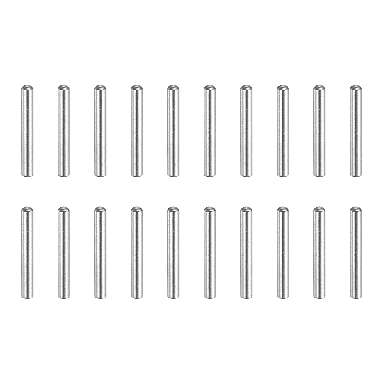 60Pcs 2x10 mm 304 Stainless Steel Round Head Flat Chamfered End Dowel Pins