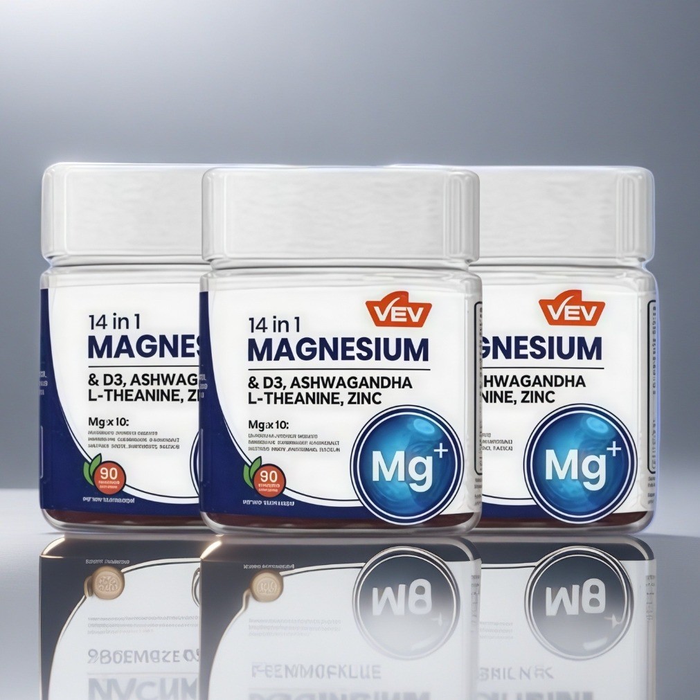 VEV 14-in-1 Magnesium Gummies, 3 Pack Chewable Wellness Gummy